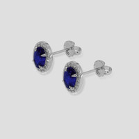 <span>1.19</span>&nbsp;<span class="tooltip-light">Ct.Tw.<span class="tooltiptext">Total Carat Weight</span></span> Blue Sapphire Earrings, Platinum 950 3