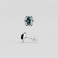 <span>1.62</span>&nbsp;<span class="tooltip-light">Ct.Tw.<span class="tooltiptext">Total Carat Weight</span></span> Greenish Blue Sapphire Earrings, Platinum 950 2