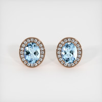 2.95 Ct.Tw. Gemstone Earrings, 14K Rose Gold 1
