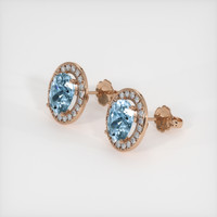 2.95 Ct.Tw. Gemstone Earrings, 14K Rose Gold 2