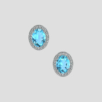 <span>3.35</span> <span class="tooltip-light">Ct.Tw.<span class="tooltiptext">Total Carat Weight</span></span> Greenish Blue Apatite Earrings, 14K White Gold 1