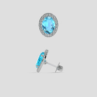 <span>3.35</span> <span class="tooltip-light">Ct.Tw.<span class="tooltiptext">Total Carat Weight</span></span> Greenish Blue Apatite Earrings, 14K White Gold 2