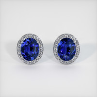 <span>4.56</span>&nbsp;<span class="tooltip-light">Ct.Tw.<span class="tooltiptext">Total Carat Weight</span></span> Sapphire Earrings, 14K White Gold 1