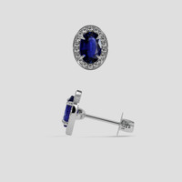 <span>1.19</span>&nbsp;<span class="tooltip-light">Ct.Tw.<span class="tooltiptext">Total Carat Weight</span></span> Blue Sapphire Earrings, 14K White Gold 2