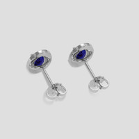 <span>1.19</span> <span class="tooltip-light">Ct.Tw.<span class="tooltiptext">Total Carat Weight</span></span> Blue Sapphire Earrings, 14K White Gold 4