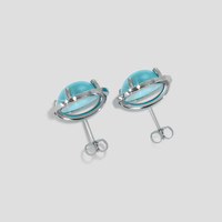 <span>10.74</span> <span class="tooltip-light">Ct.Tw.<span class="tooltiptext">Total Carat Weight</span></span> Blue Turquoise Earrings, 14K White Gold 4