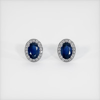 <span>1.60</span>&nbsp;<span class="tooltip-light">Ct.Tw.<span class="tooltiptext">Total Carat Weight</span></span> Sapphire Earrings, 18K White Gold 1