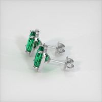 2.46 Ct.Tw. Emerald Earrings, 18K White Gold 3