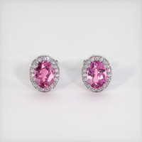 <span>2.05</span>&nbsp;<span class="tooltip-light">Ct.Tw.<span class="tooltiptext">Total Carat Weight</span></span> Sapphire Earrings, 18K White Gold 1