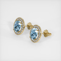2.95 Ct.Tw. Gemstone Earrings, 14K Yellow Gold 2