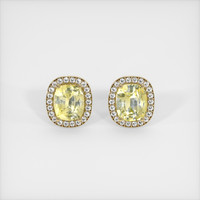 <span>3.18</span>&nbsp;<span class="tooltip-light">Ct.Tw.<span class="tooltiptext">Total Carat Weight</span></span> Sapphire Earrings, 18K Yellow Gold 1