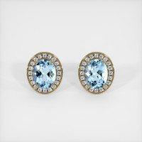 2.95 Ct.Tw. Gemstone Earrings, 18K Yellow Gold 1