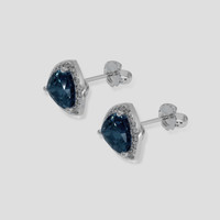 <span>3.07</span> <span class="tooltip-light">Ct.Tw.<span class="tooltiptext">Total Carat Weight</span></span> Greenish Blue Sapphire Earrings, Platinum 950 3