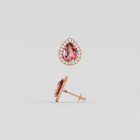 <span>3.00</span>&nbsp;<span class="tooltip-light">Ct.Tw.<span class="tooltiptext">Total Carat Weight</span></span> Reddish Pink Spinel Earrings, 14K Rose Gold 2