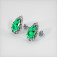 2.74 Ct.Tw. Emerald Earrings, 18K White Gold 2