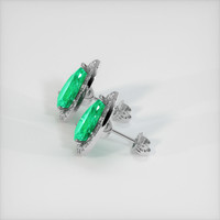 2.74 Ct.Tw. Emerald Earrings, 18K White Gold 3