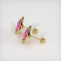 1.37 Ct.Tw. Pink Sapphire Earrings, 14K Yellow Gold 3