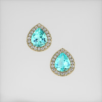 3.58 Ct.Tw. Gemstone Earrings, 18K Yellow Gold 1