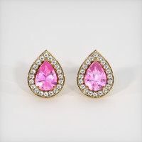 1.37 Ct.Tw. Pink Sapphire Earrings, 18K Yellow Gold 1