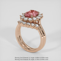 2.04 Ct. Padparadscha Sapphire Ring, 18K Rose Gold 2