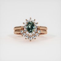 0.93 Ct. Green Sapphire Ring, 18K Rose Gold 1