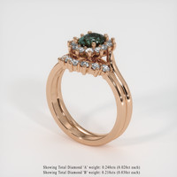 0.93 Ct. Green Sapphire Ring, 18K Rose Gold 2