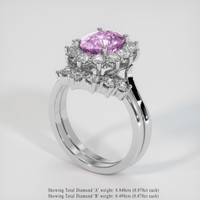 3.50 Ct. Sapphire Ring, 14K White Gold 2