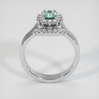 0.58 Ct. Bluish Green Sapphire Ring, 14K White Gold 3