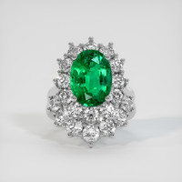 2.76 Ct. Emerald Ring, 18K White Gold 1