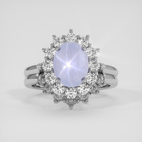 3.27 Ct. Bluish Purple Sapphire Ring, 18K White Gold 1