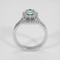 0.79 Ct. Greenish Blue Sapphire Ring, 18K White Gold 3