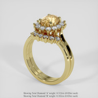 1.72 Ct. Peach Sapphire Ring, 14K Yellow Gold 2
