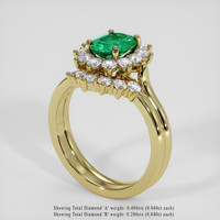 0.95 Ct. Emerald Ring, 18K Yellow Gold 2