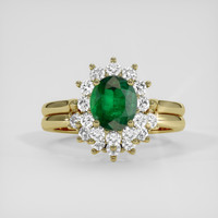 1.50 Ct. Emerald Ring, 18K Yellow Gold 1