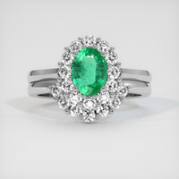 0.74 Ct. Emerald Ring, Platinum 950 1