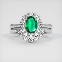 0.62 Ct. Emerald Ring, Platinum 950 1