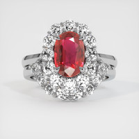 2.60 Ct. Ruby Ring, Platinum 950 1