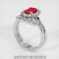 1.17 Ct. Ruby Ring, Platinum 950 2