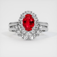 1.29 Ct. Ruby Ring, Platinum 950 1