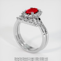 1.29 Ct. Ruby Ring, Platinum 950 2