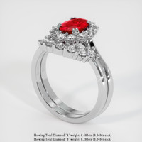 1.14 Ct. Ruby Ring, Platinum 950 2