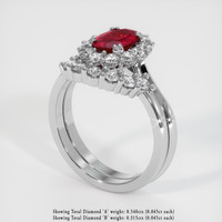 1.89 Ct. Ruby Ring, 10K White Gold 2