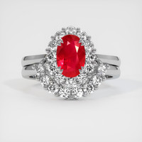 1.14 Ct. Ruby Ring, 14K White Gold 1