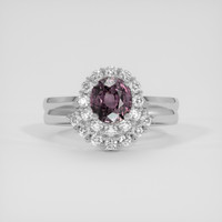 1.08 Ct. Pinkish Purple Sapphire Ring, 14K White Gold 1