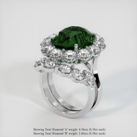 14.31 Ct. Bluish Green Sapphire Ring, 14K White Gold 2