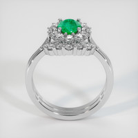 0.74 Ct. Emerald Ring, 18K White Gold 3