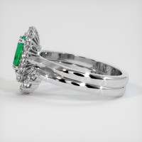0.74 Ct. Emerald Ring, 18K White Gold 4