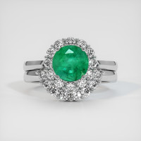 1.55 Ct. Emerald Ring, 18K White Gold 1