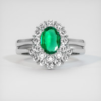 0.62 Ct. Emerald Ring, 18K White Gold 1