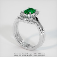 0.62 Ct. Emerald Ring, 18K White Gold 2